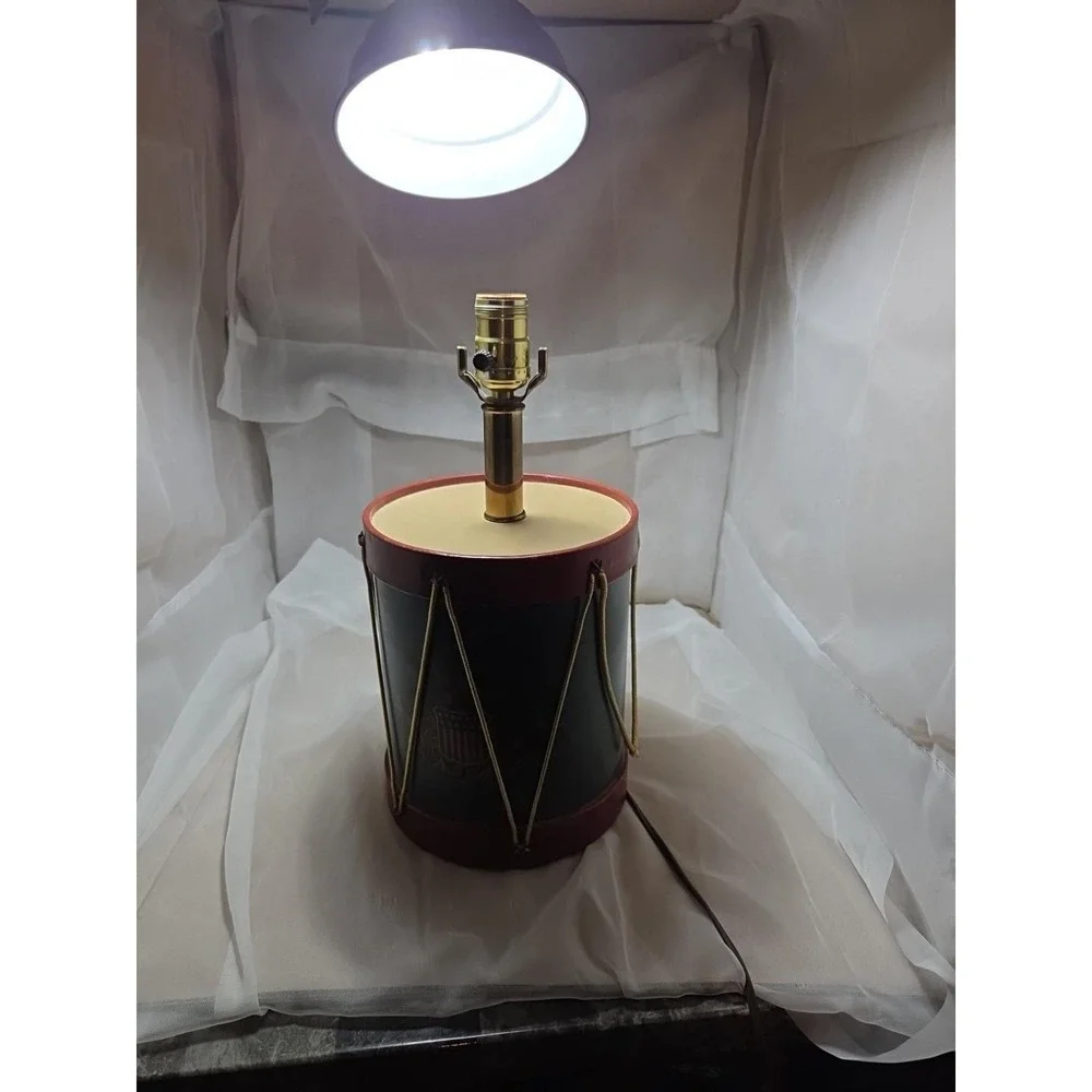 VTG Handmade 1940s Drum Lamp Great Seal of America Tested Working